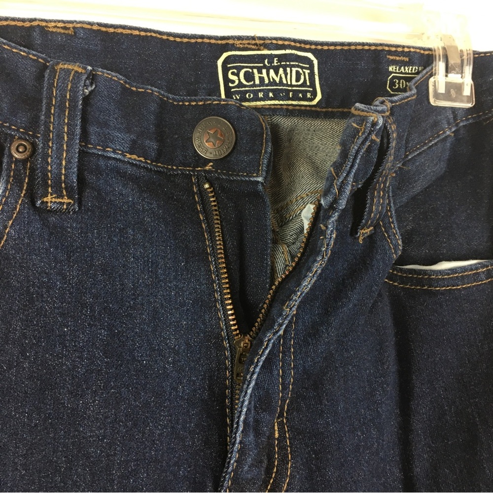 C E Schmidt Workwear Dark Wash Relaxed Fit Denim Jeans Stretch 30x32 - Picture 7 of 16